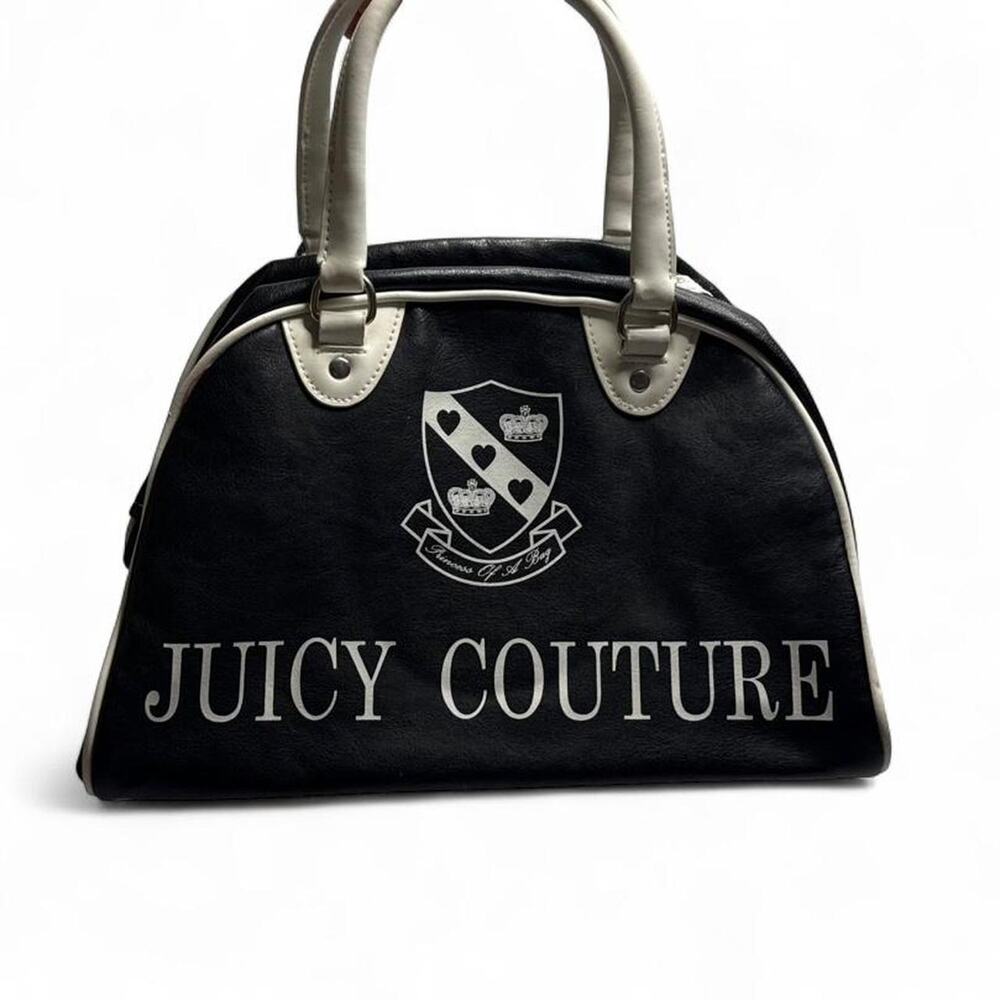 Juicy Couture Vintage Leather Princess of a bowler bag blackwhite RARE JUICY BAG - Picture 5 of 8